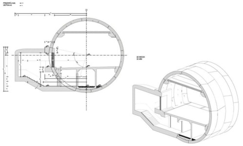 GDDKiA - przekrój zejść ewakuacyjnych